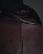 "LOEWE" 80’s-90’s nappa leather shawl-collar jacket