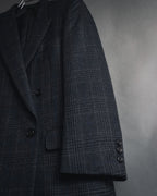 "BALENCIAGA" 90’s Cashmere blend glen check double-breasted blazer