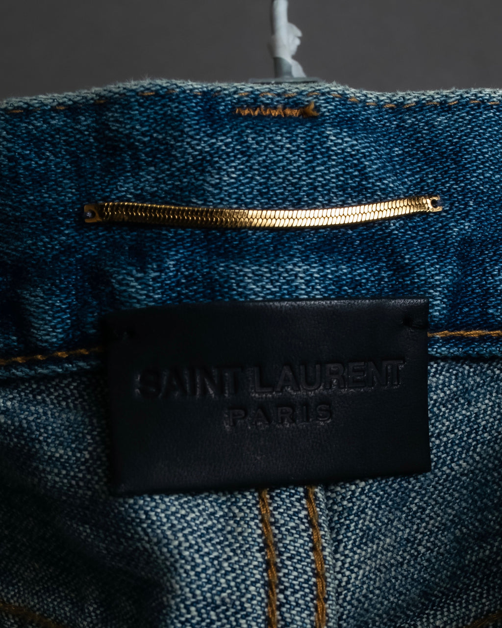 "Saint Laurent" Faded straight line denim pants