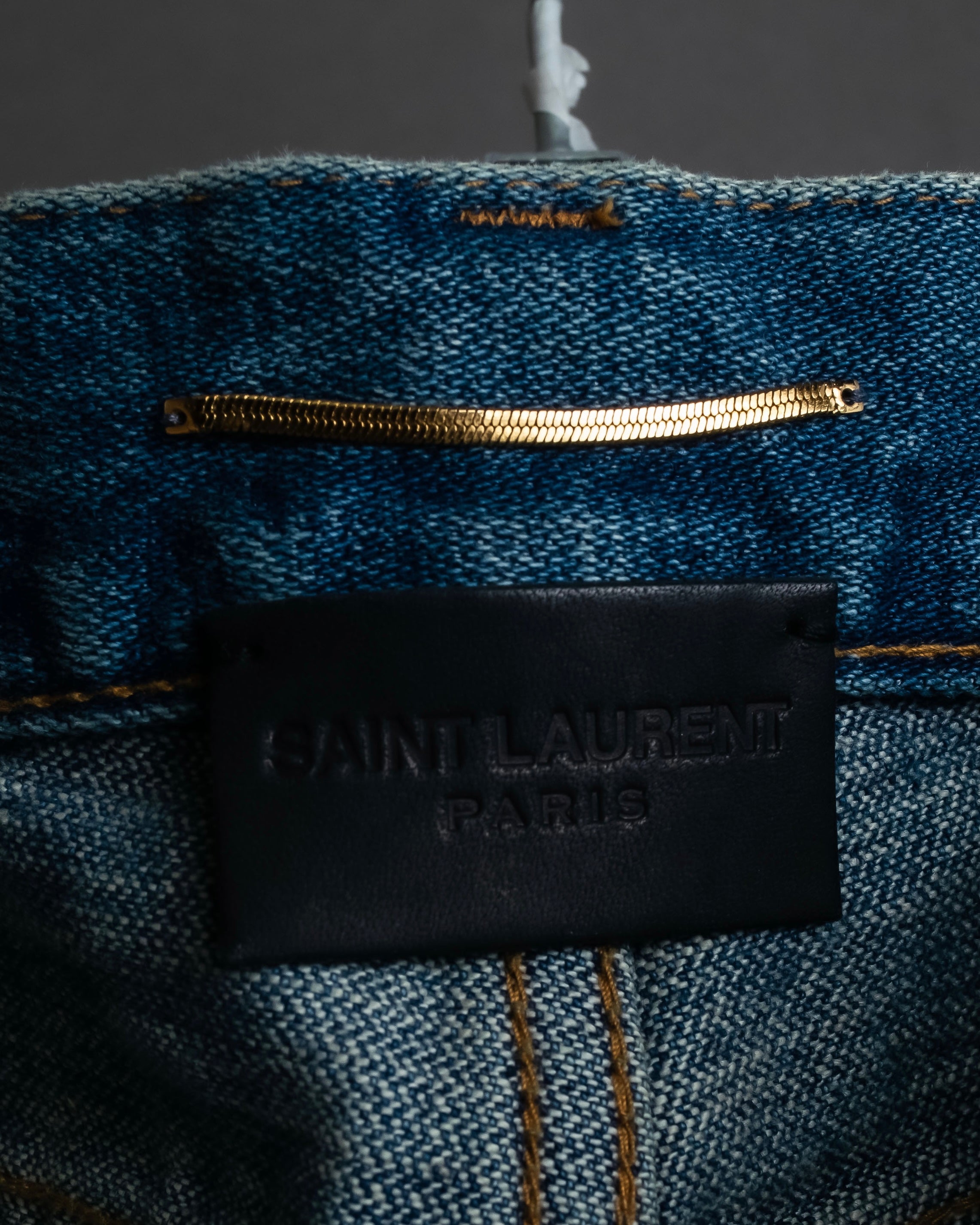 "Saint Laurent" Faded straight line denim pants
