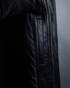 "DURBAN" Double zipper sheepskin leather coat
