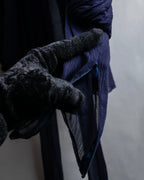 "HERMES" Bowtie detail balloon sleeve sheer pullover