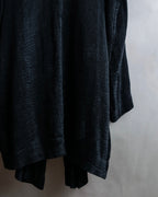 "ISSEY MIYAKE PERMANENT" Large shawl collar silk long cardigan