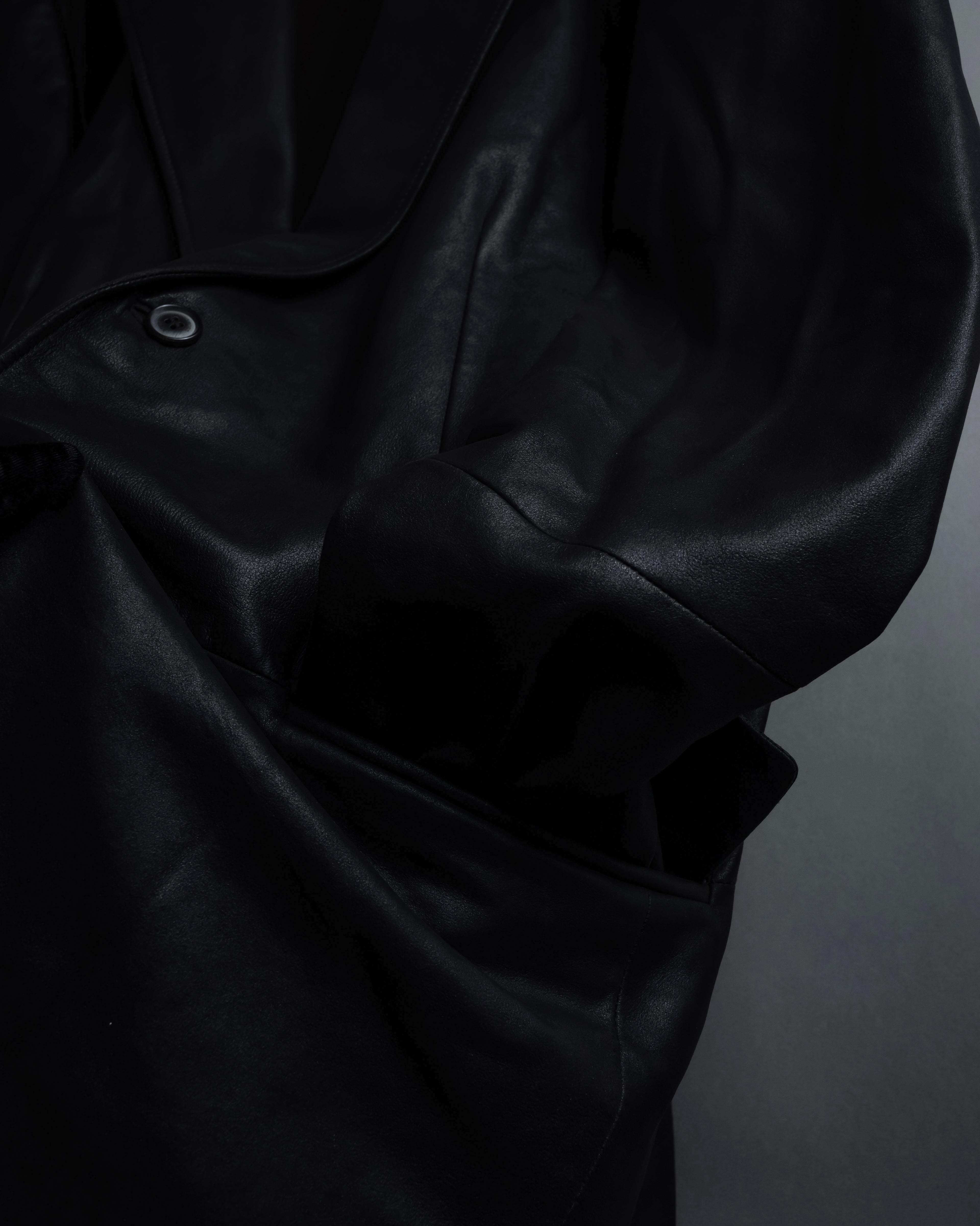 "HUGO BOSS" Oversized calf leather tailored jacket