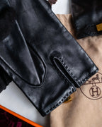 "HERMES" Kelly padlock motif leather gloves