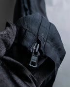 "YOHJI YAMAMOTO" 1996SS Double zipper design sheer rayon flare skirt