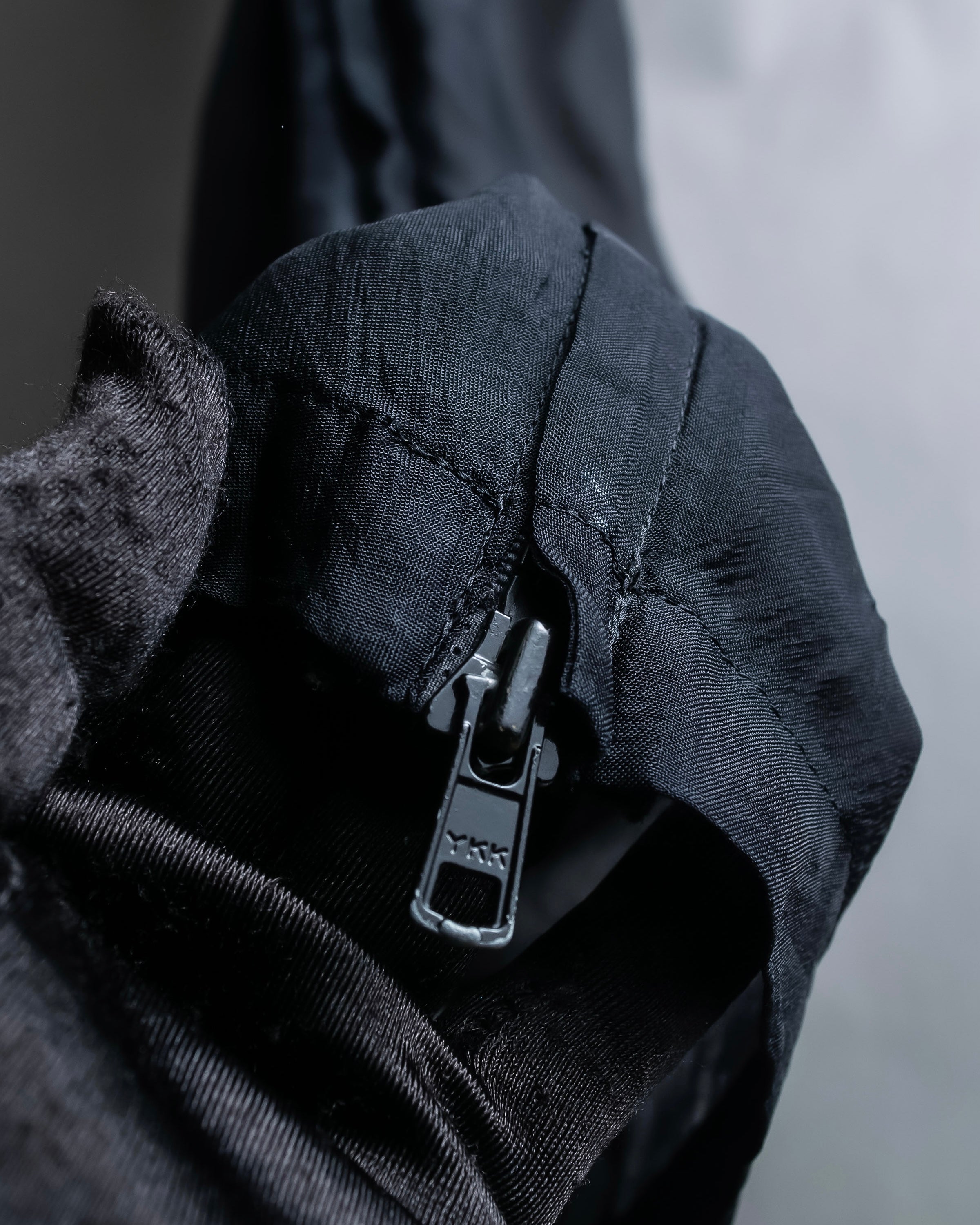 "YOHJI YAMAMOTO" 1996SS Double zipper design sheer rayon flare skirt