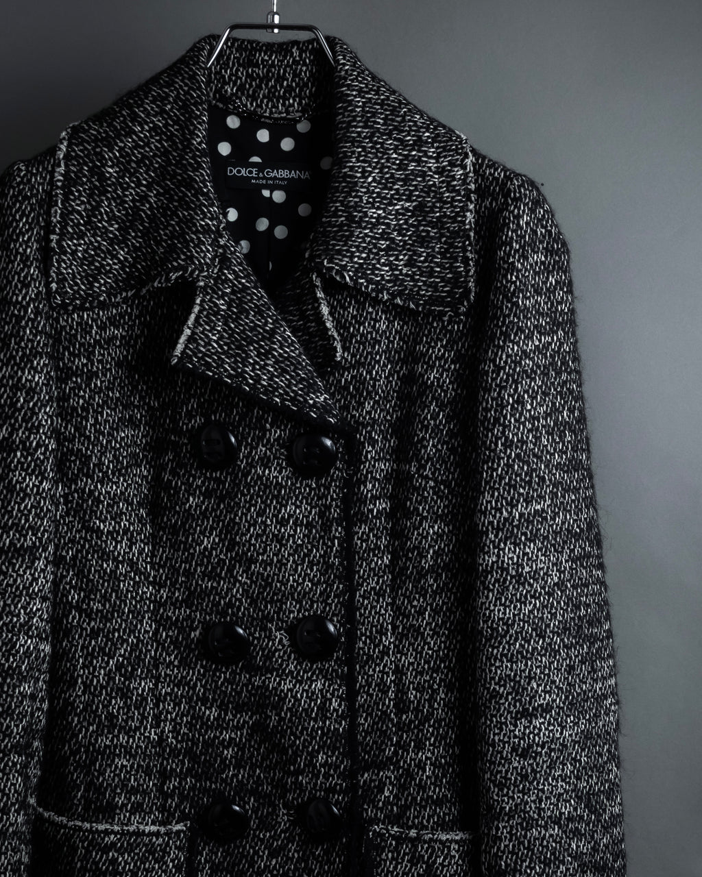 "Dolce & Gabbana" Double-breasted beautiful tweed long coat