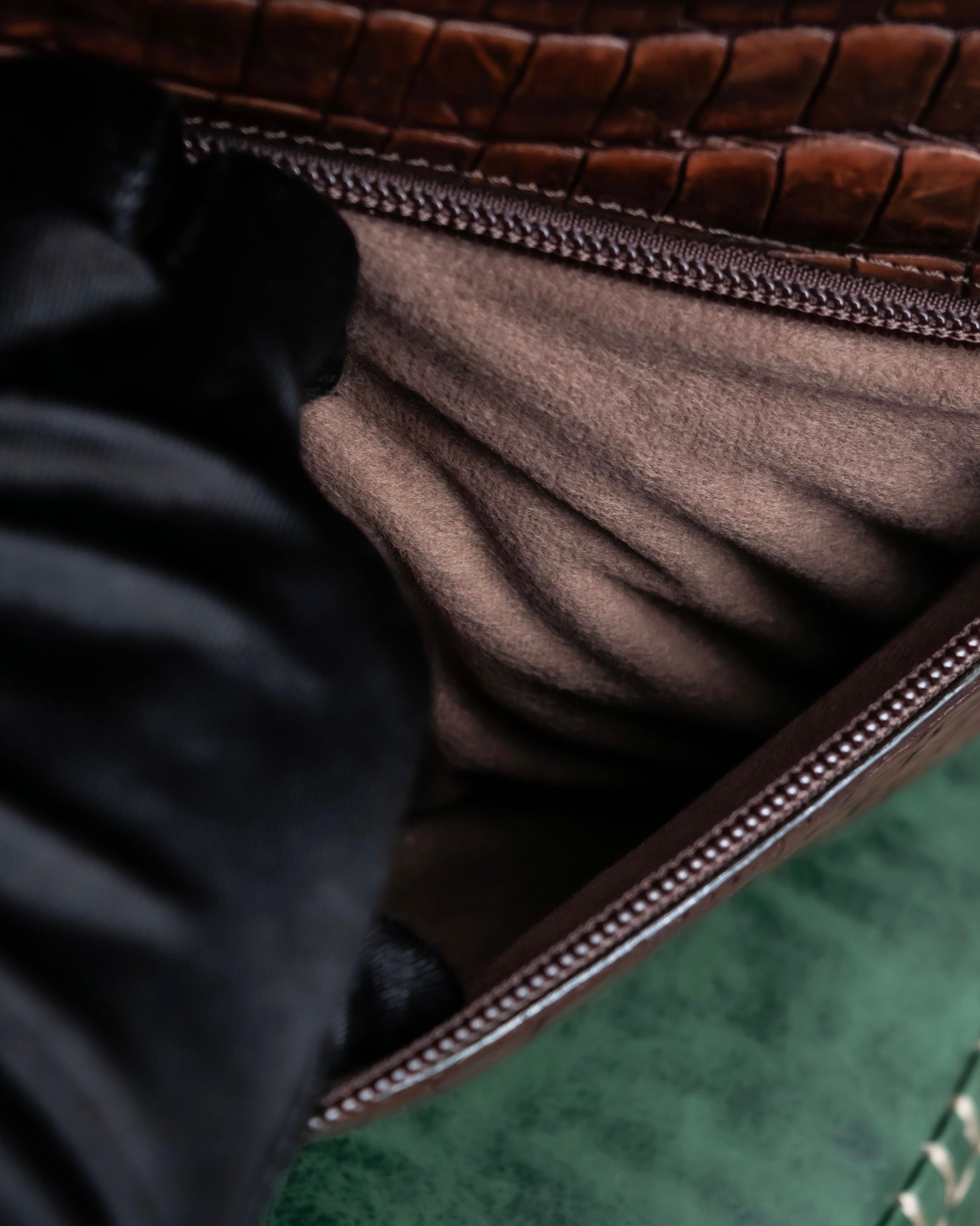 "Furdi" Crocodile embossed leather handbag