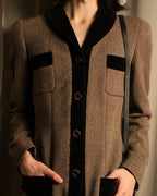 "FENDI" Velvet switching design herringbone set up