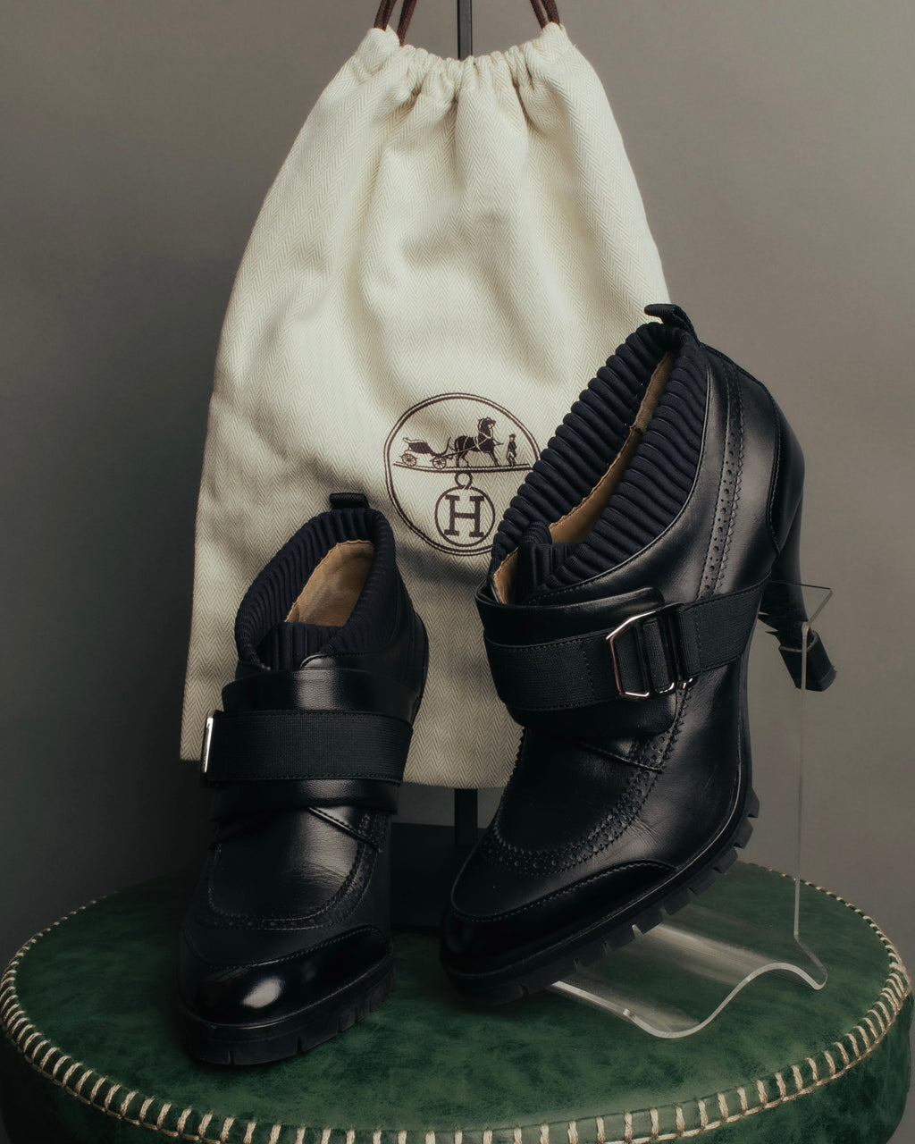 “HERMÈS” 2017-2022 Aw hybrid brogue sock ankle boots