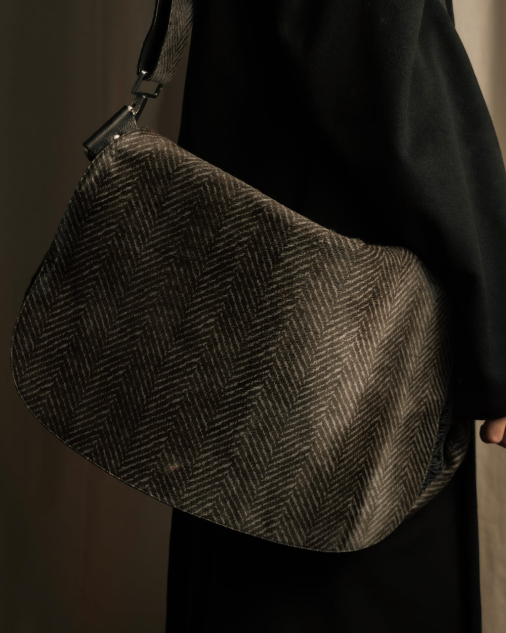 "JIL SANDER" Large flap design Harako leather shoulder bag