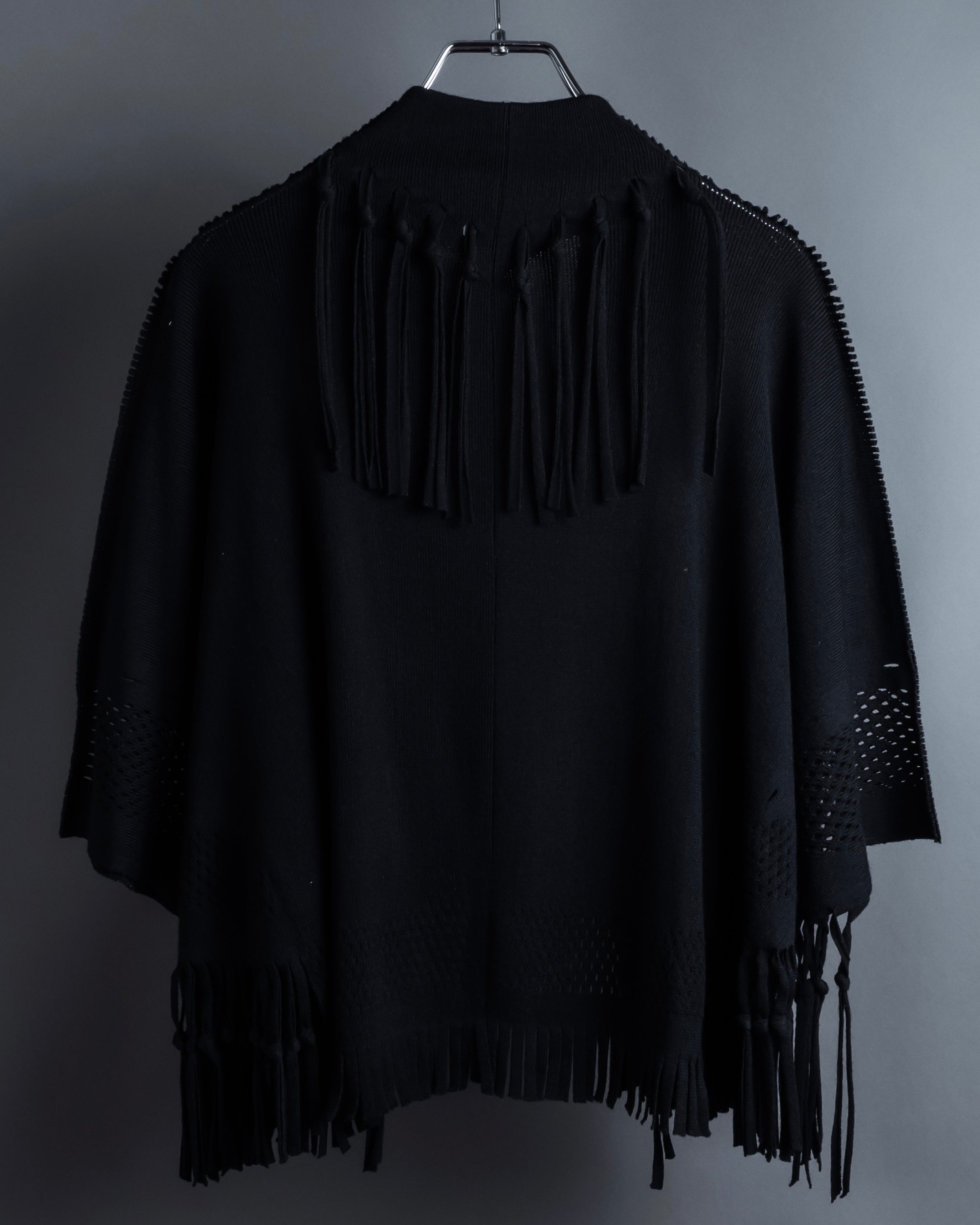"ISSEY MIYAKE" 01AWRough knit fringe design cardigan