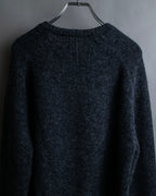 "Saint Laurent" Long-haired wool charcoal tone knit pullover