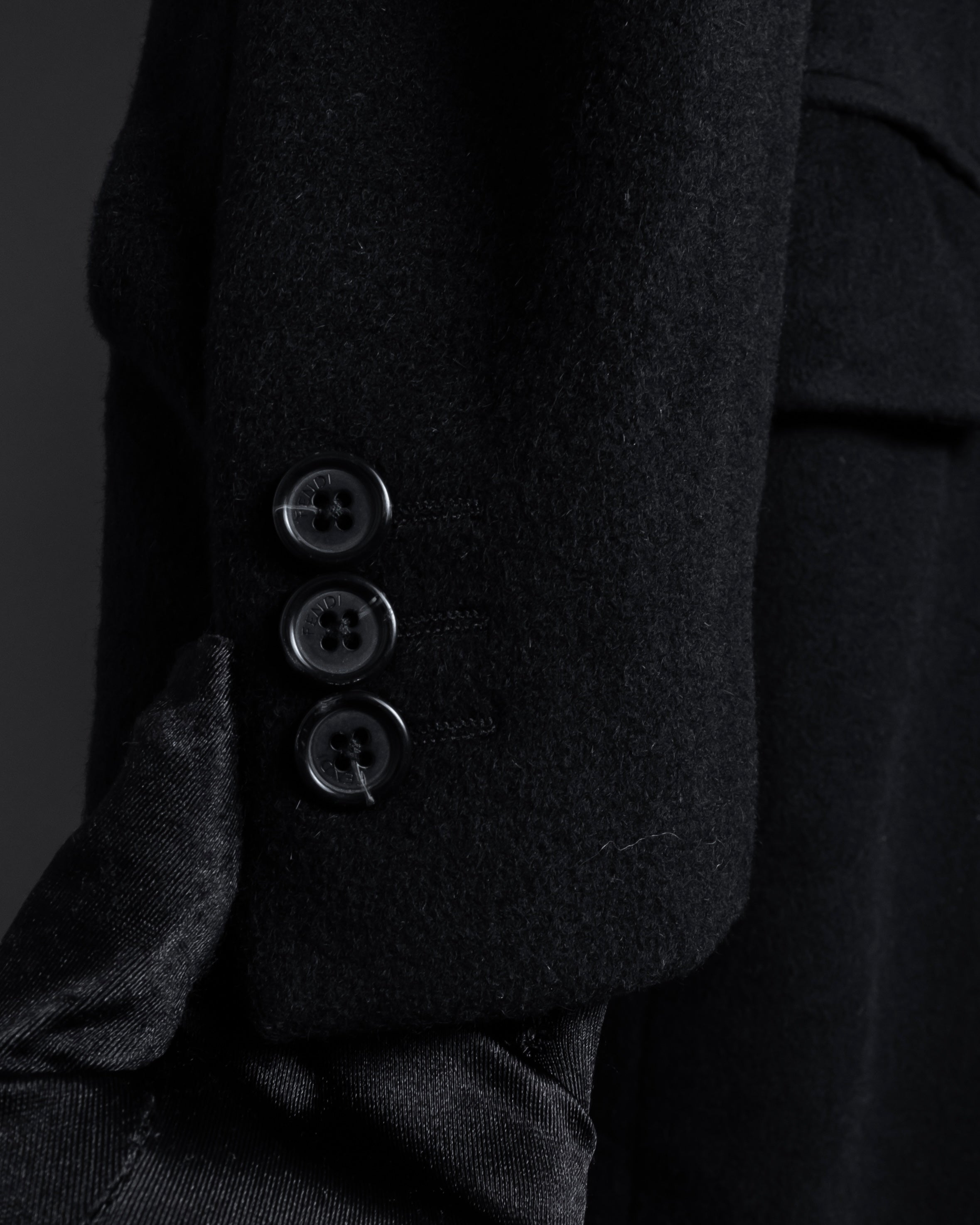 "FENDI" 80's-90's Classic cashmere long chester coat