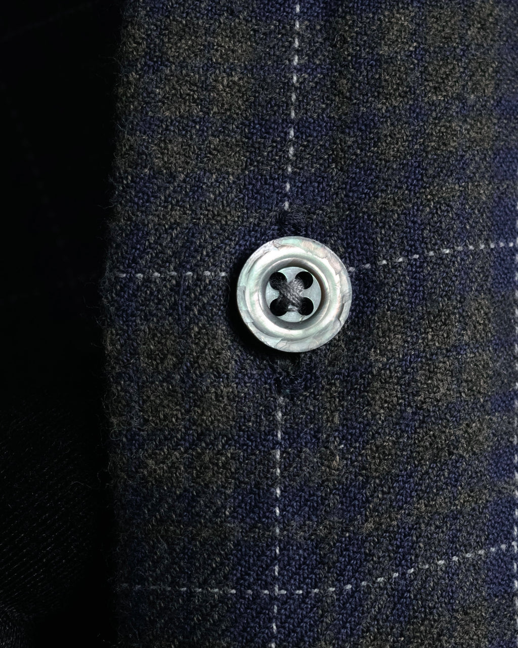 “HERMES” 90’s–00’s Windowpane cotton button down shirt