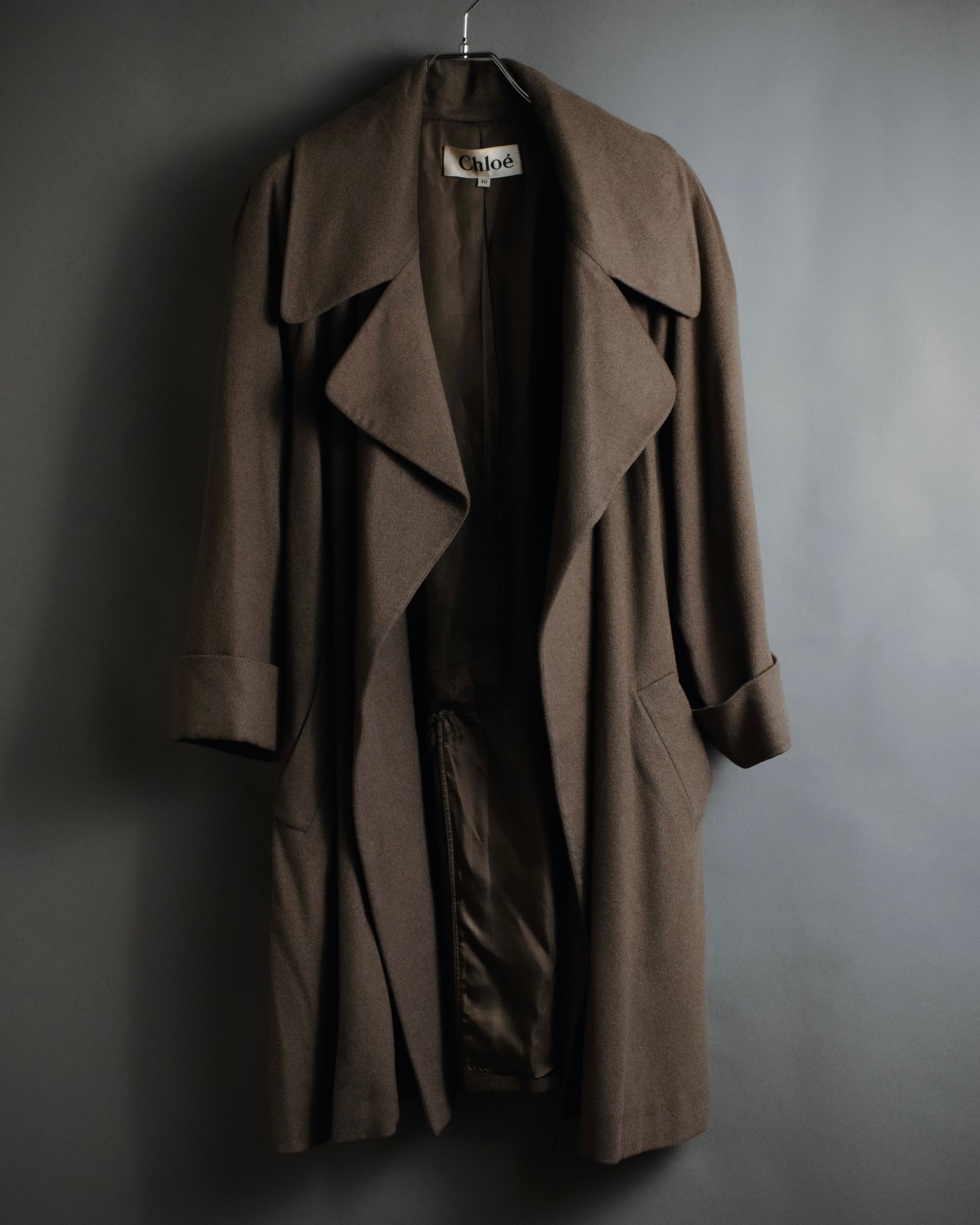 "Chloe" 80's-90's Wide lapel wool trench coat