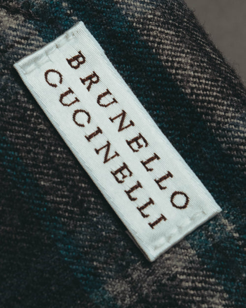 "BRUNELLO CUCINELLI" Late 90's-early 10's Soft wool plaid draped skirt