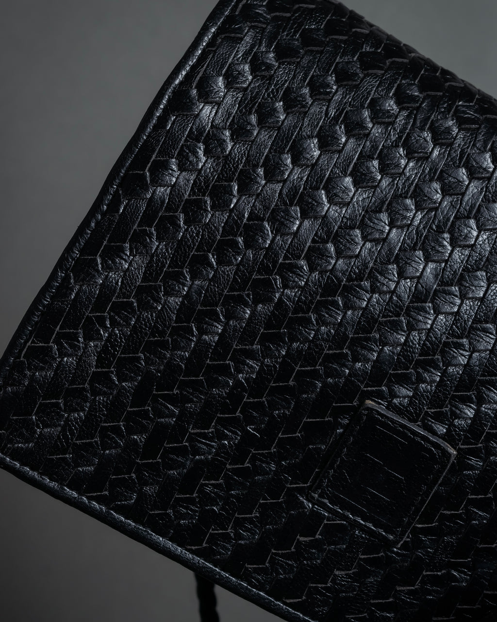 "FENDI" 80's Karl Lagerfeld design braided leather shoulder bag