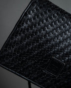 "FENDI" 80's Karl Lagerfeld design braided leather shoulder bag