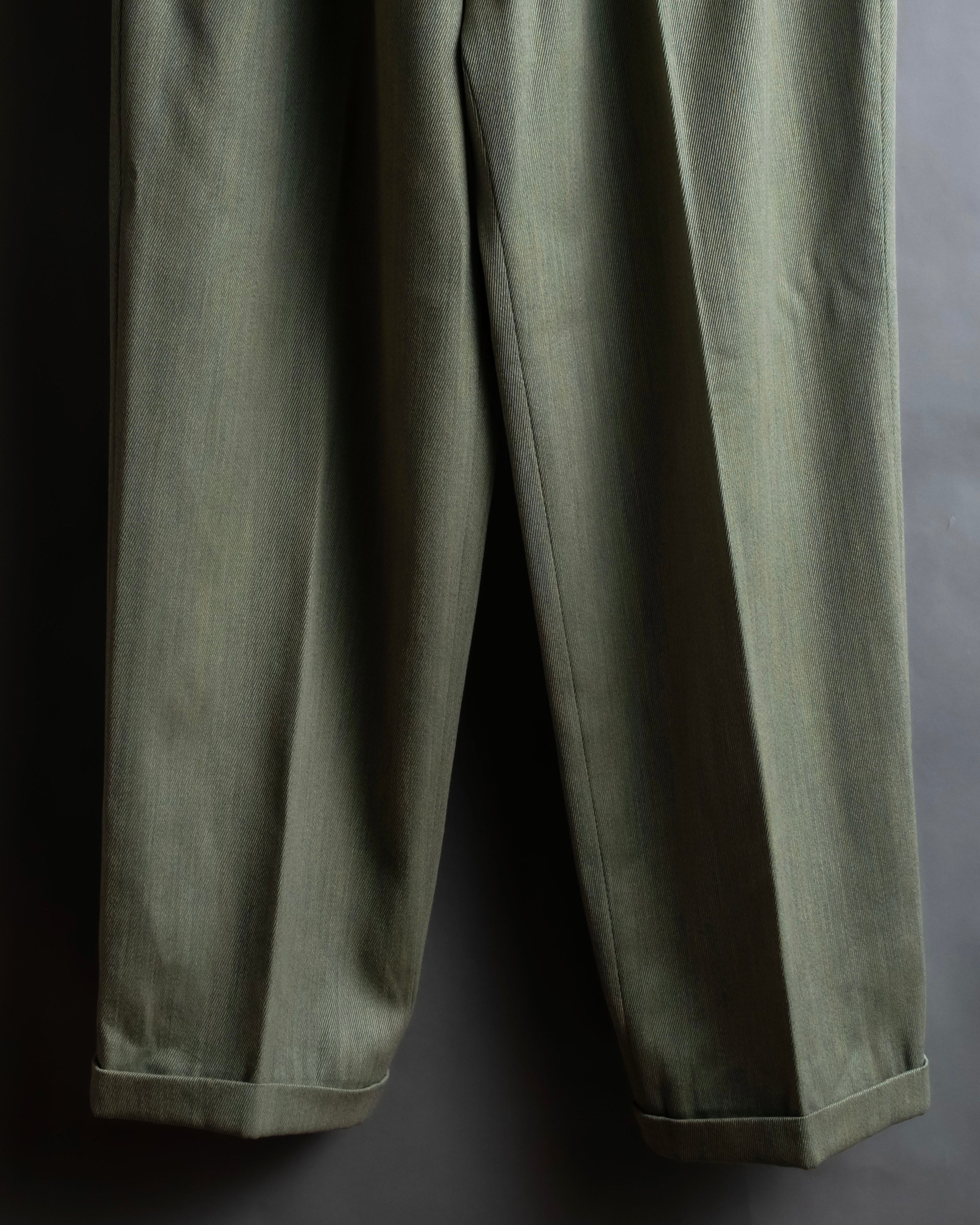 Vintage khaki green wide slacks