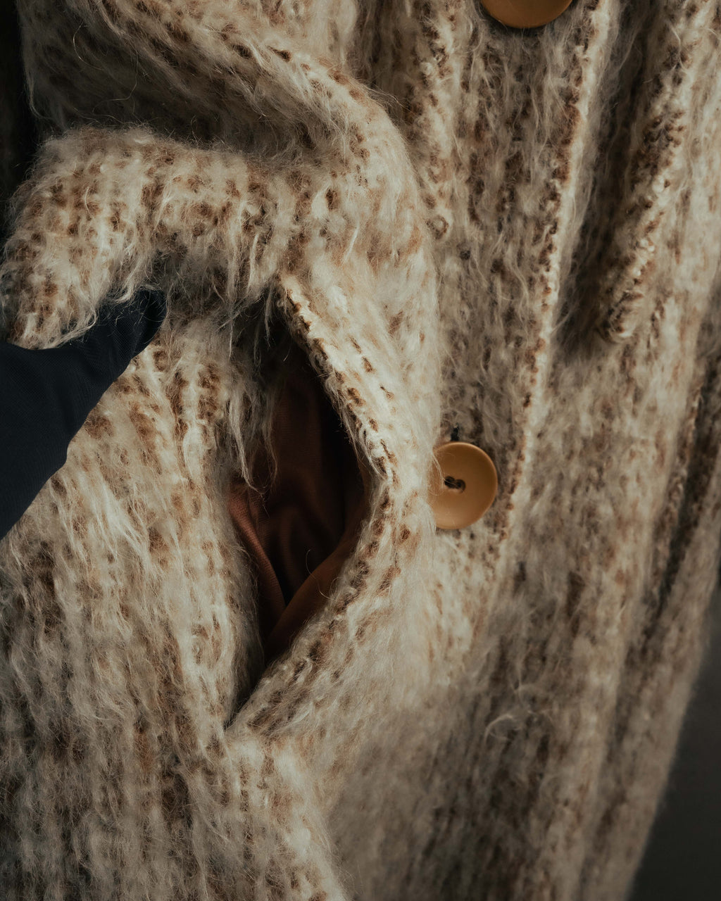 “Vintage” 80’s Shaggy textured long knit coat