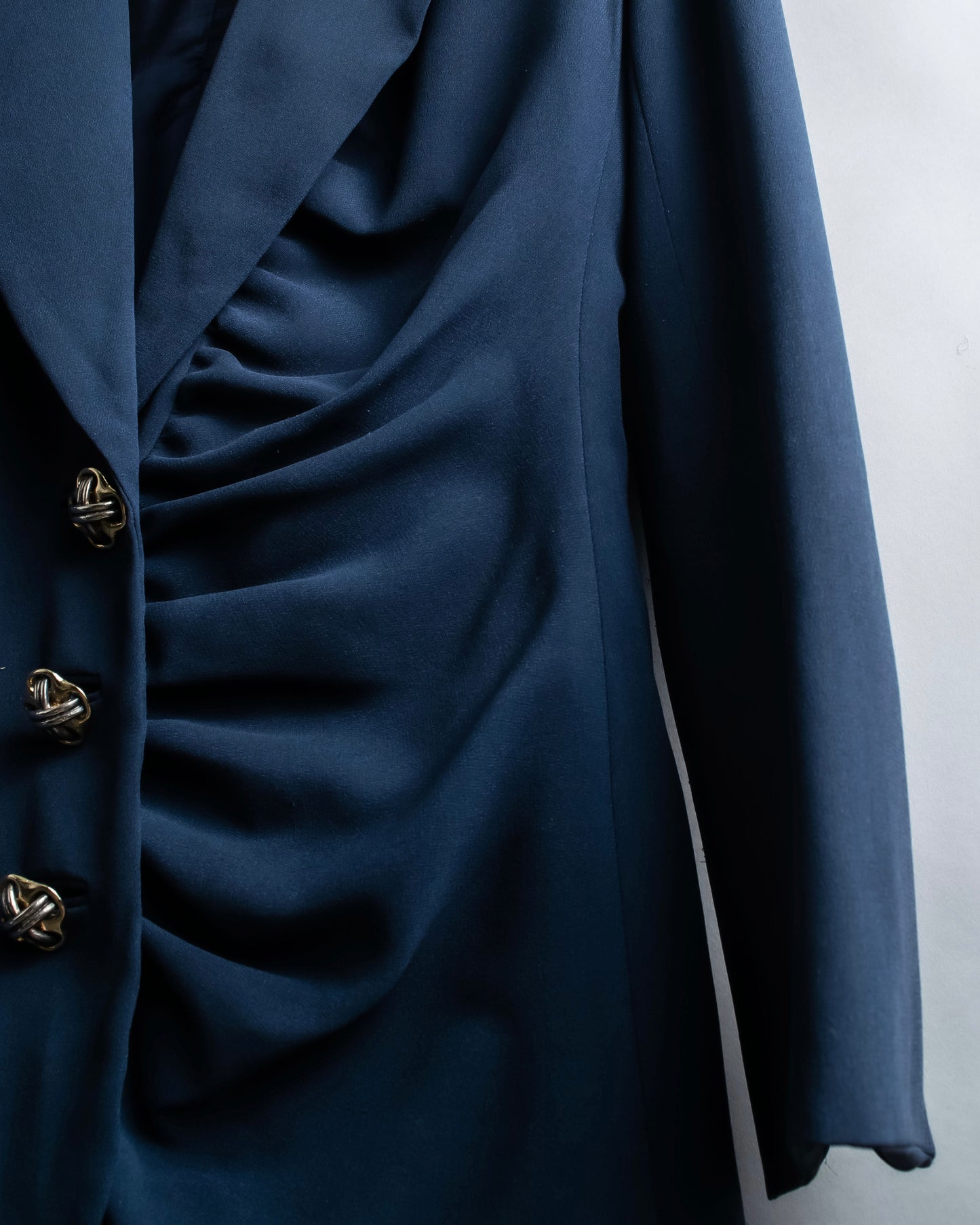 "Christian Dior" Asymmetrical gathered design tailored jacket