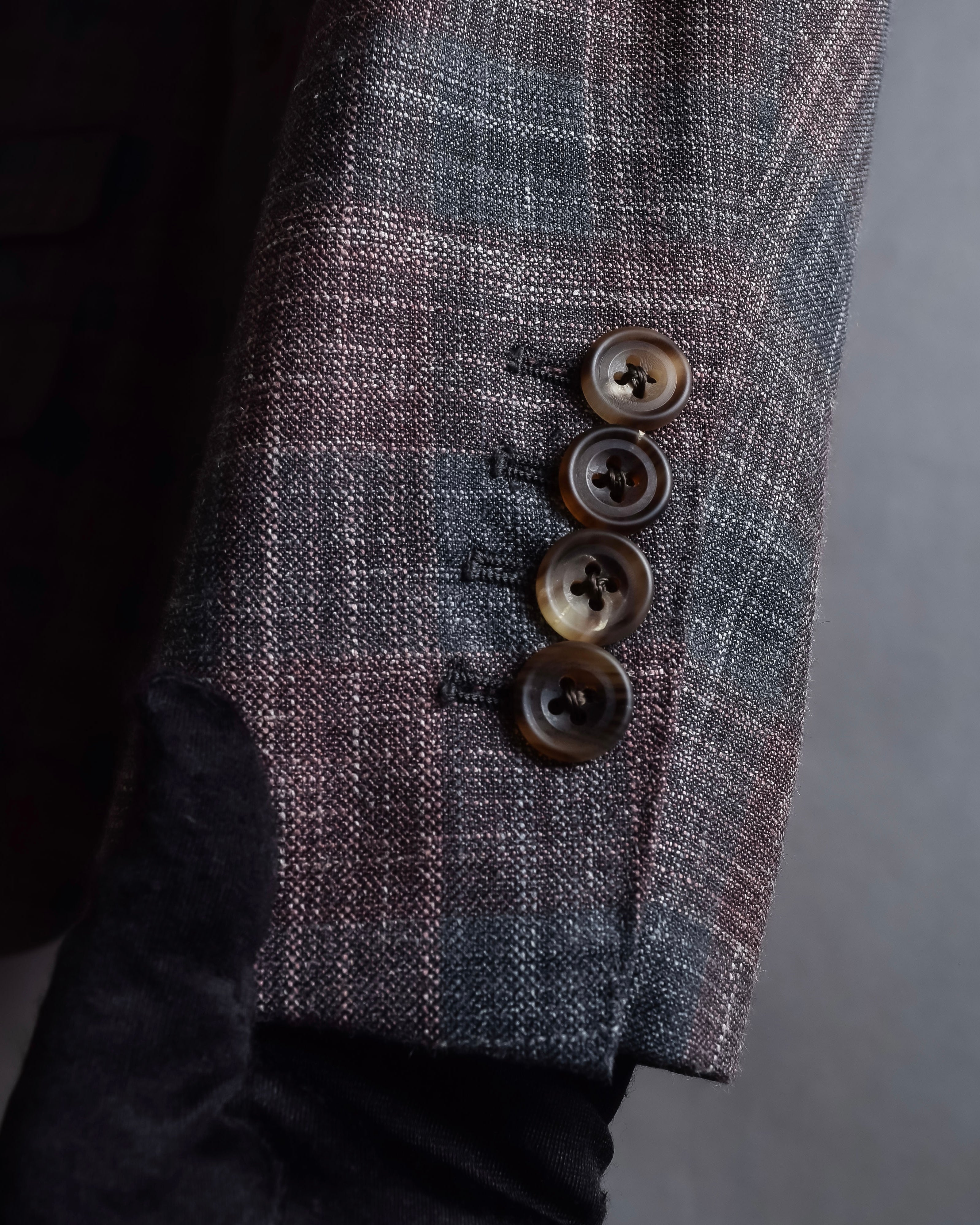"Tex Teq" Gradient check pattern tailored jacket