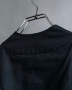 "Y's" No collar cotton short length spencer jacket