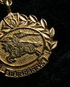 "BURBERRYS" Equestrian logo engraved motif necklace