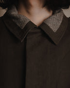 "DOLCE & GABBANA" 00’s resin coated patch detail belted coat