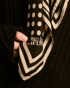 "JEAN PAUL GAULTIER" Classical dot pattern silk scarf