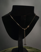 “Christian Dior” 90’s-00’s Antique gold botanical pendant necklace