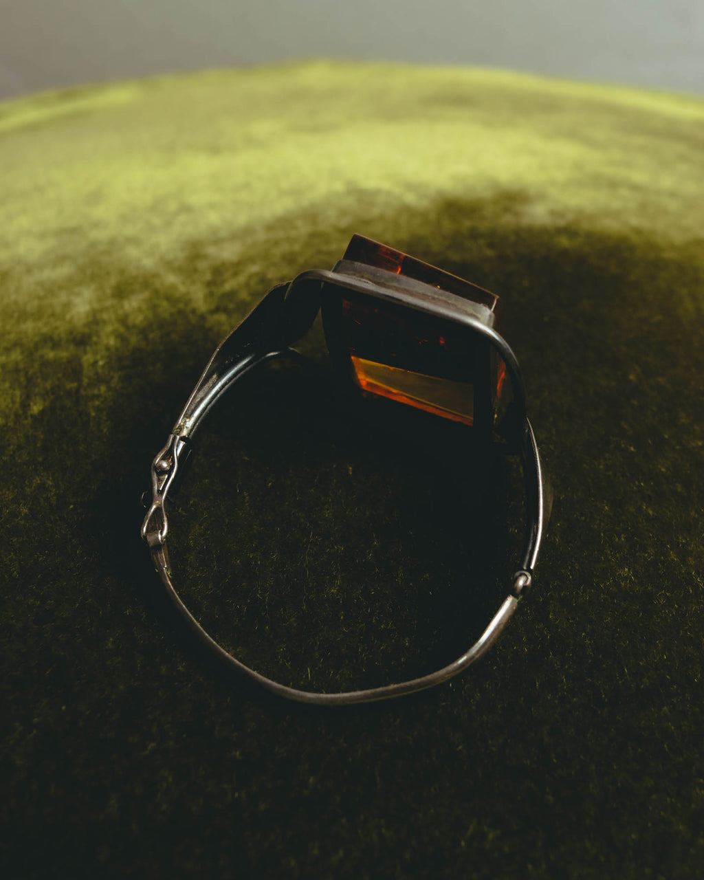 "Vintage" Sculptural amber tone statement bracelet