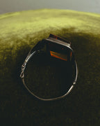 "Vintage" Sculptural amber tone statement bracelet