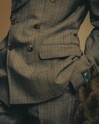 -SPECIAL- “GUCCI” 2019-2021 Glen check double-breasted wool suit