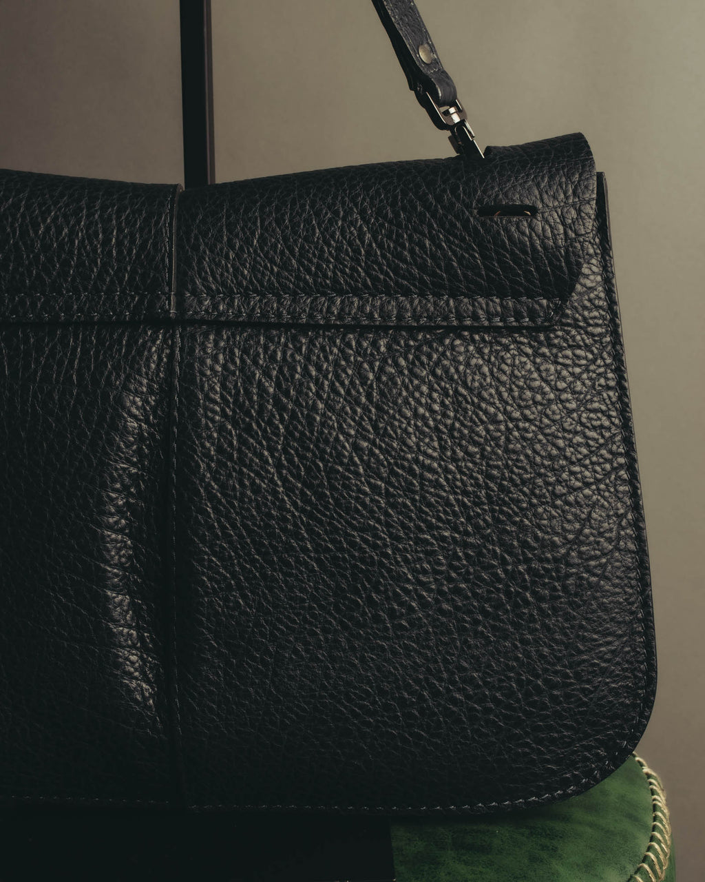 "GIANNI CHIARINI" 00's-10's Pebbled leather flap shoulder bag