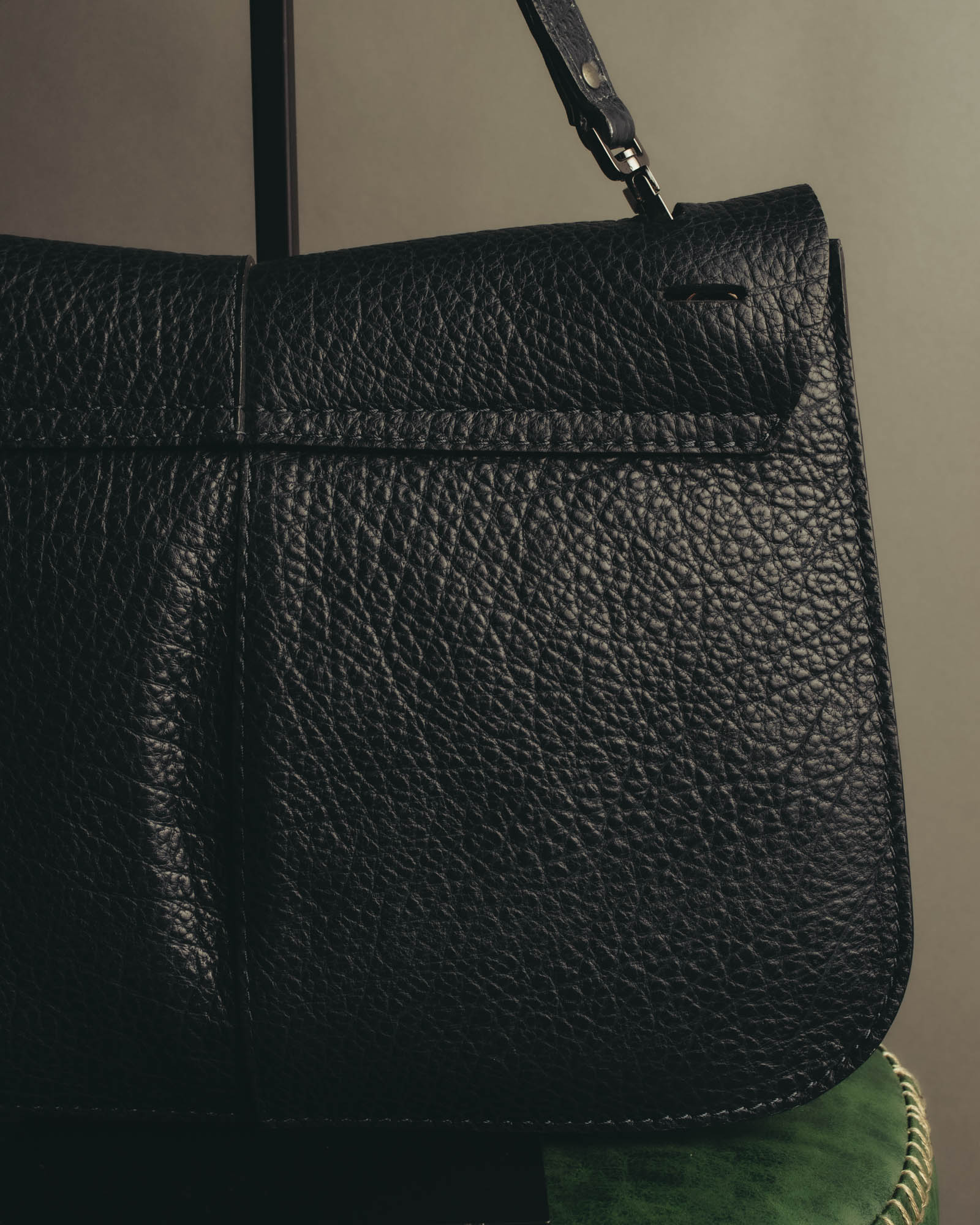 "GIANNI CHIARINI" 00's-10's Pebbled leather flap shoulder bag