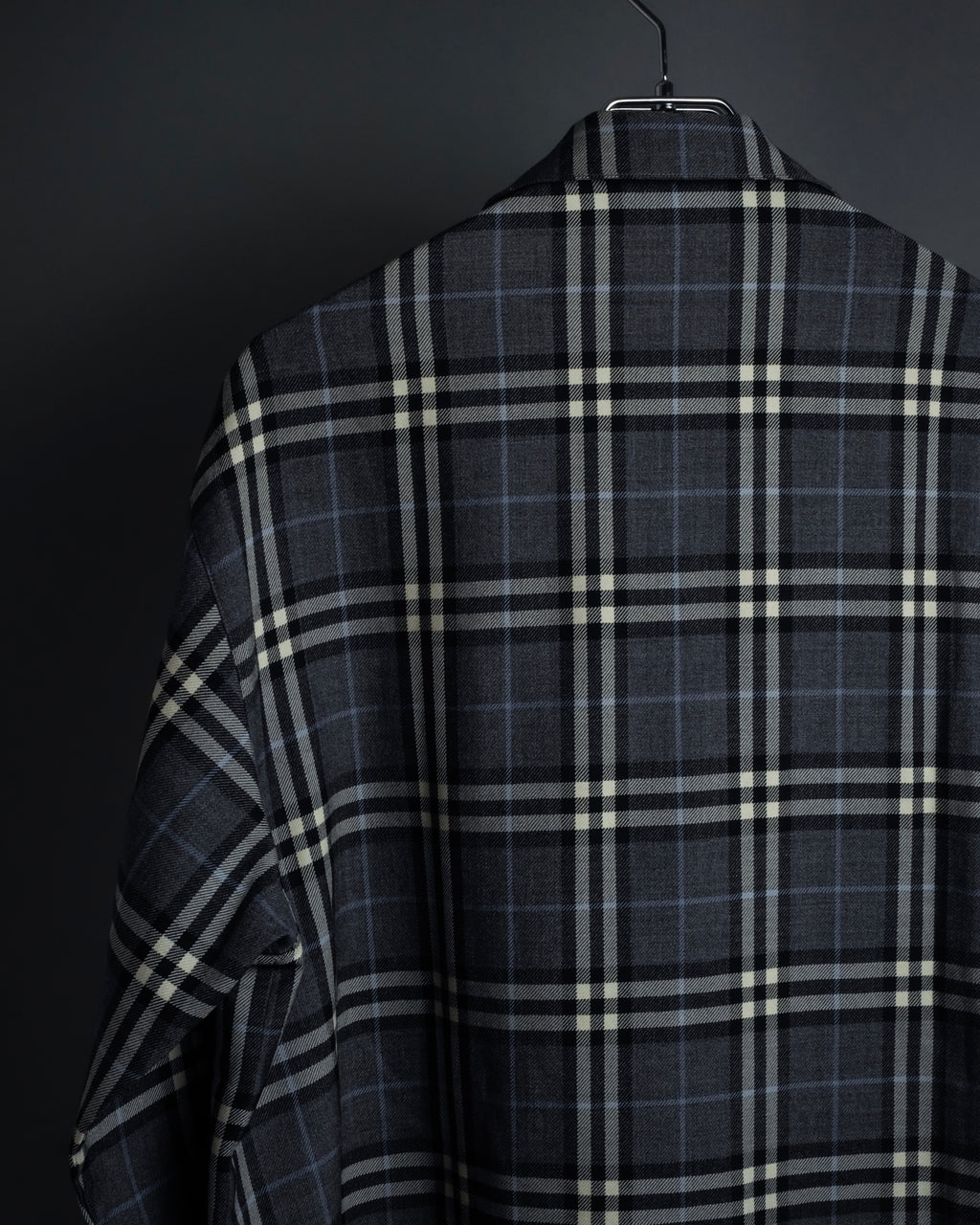 "BURBERRYS" Gold metal button design check pattern wool shirt