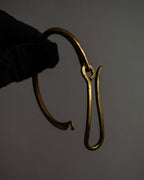 "STUDEBAKER" S-hook curved design gold brass bracelet