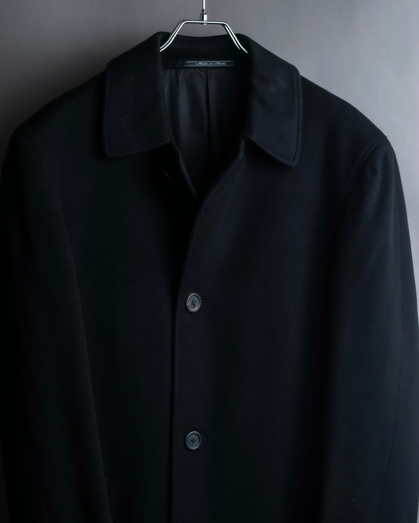 "GIANNI VERSACE" Structured silhouette wool soutien coat