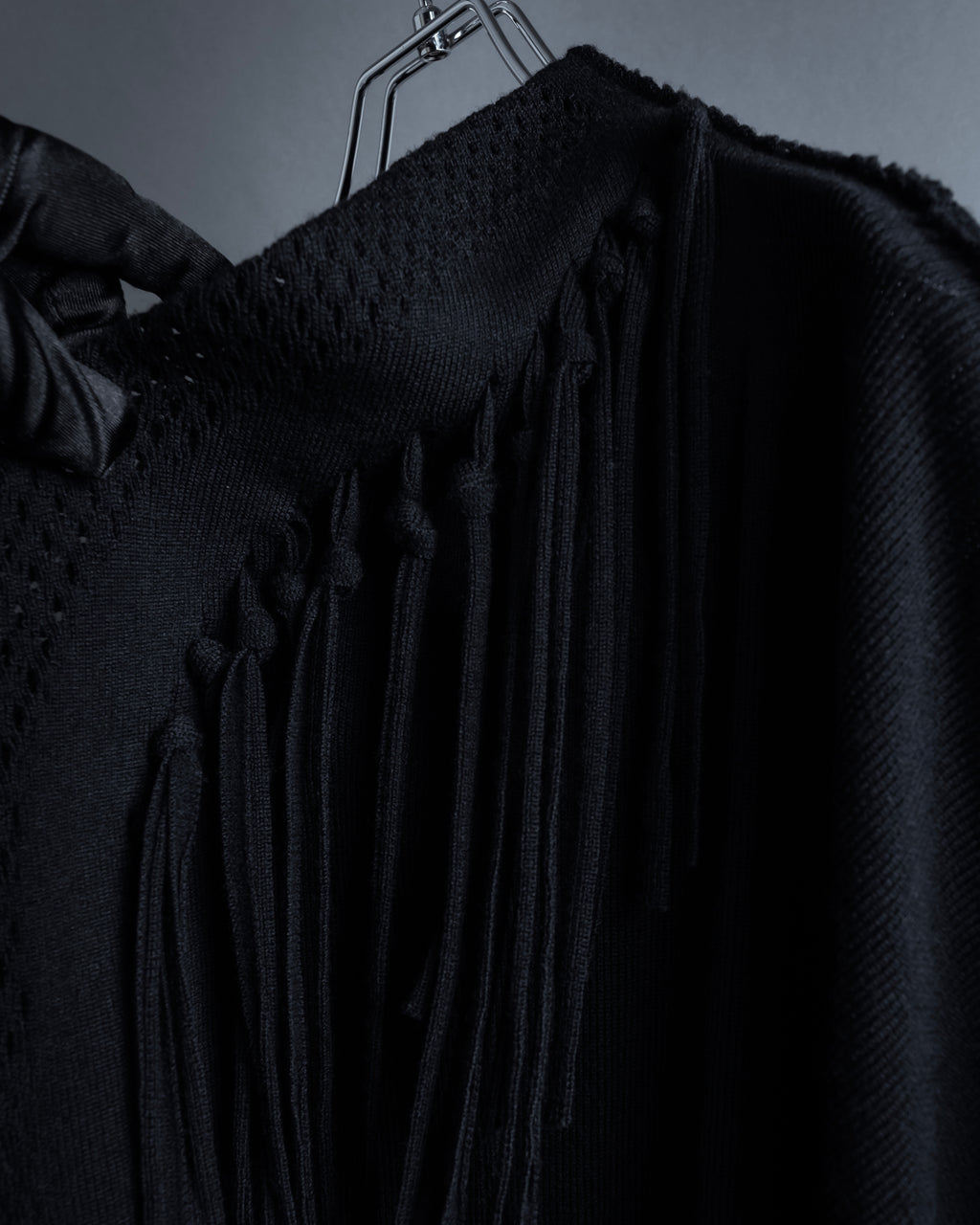 "ISSEY MIYAKE" 01AWRough knit fringe design cardigan