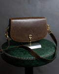 "GUCCI" Vintage horsebit motif leather shoulder bag