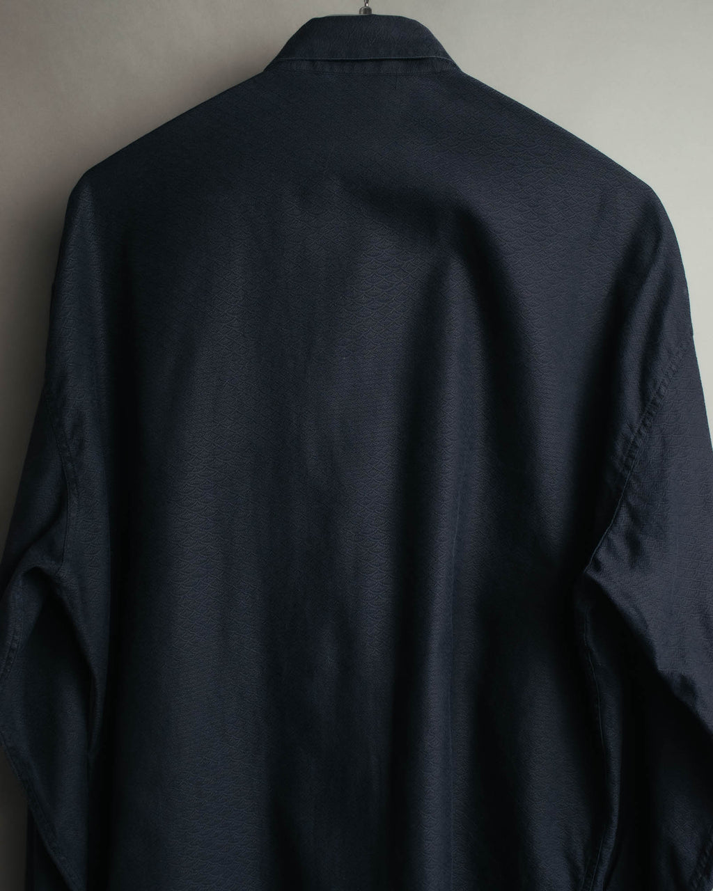 "GIANNI VERSACE" 80's-90's Dark jacquard long sleeve shirt