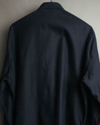 "GIANNI VERSACE" 80's-90's Dark jacquard long sleeve shirt
