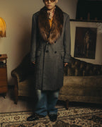-SPECIAL- "GUCCI" 00's-10's Luxurious beaver fur-collar wool overcoat