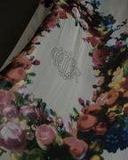 "Christian Dior" Wreath floral design silk scarf