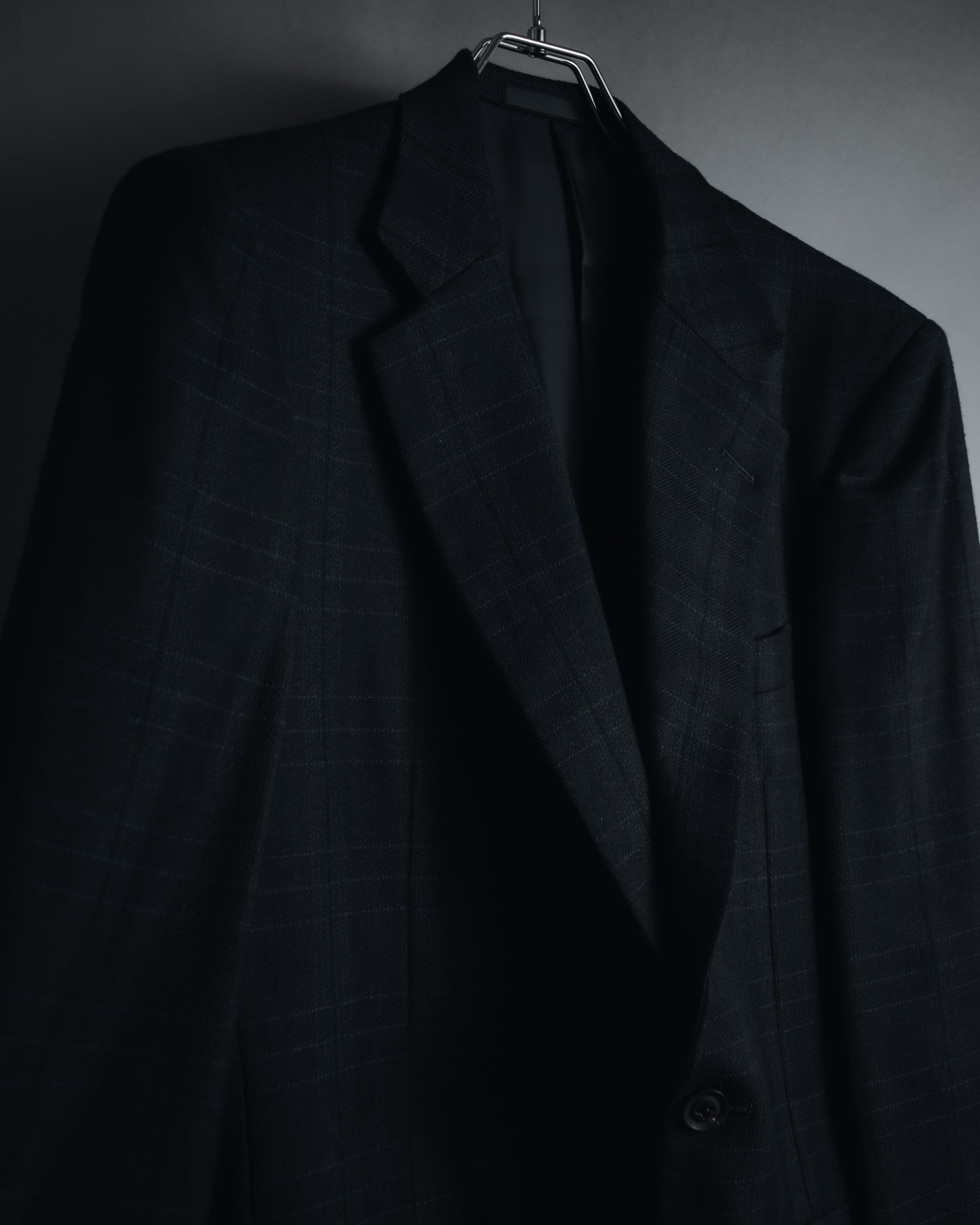 "Burberrys" 90’s dark check wool cashmere blend tailored jacket