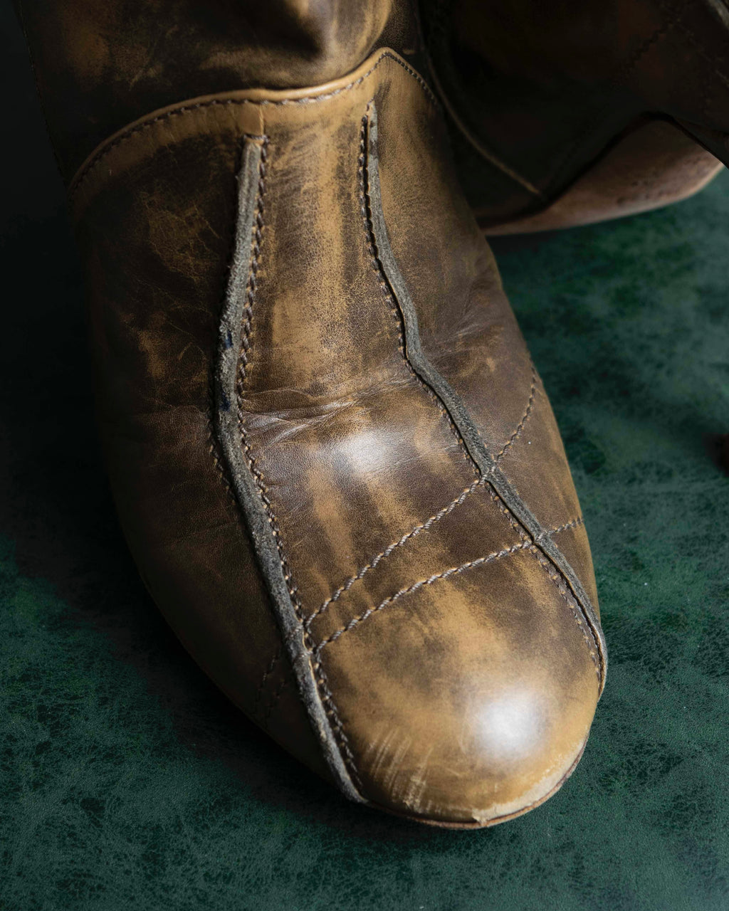 "Dior" Vintage style processing brown heel pumps