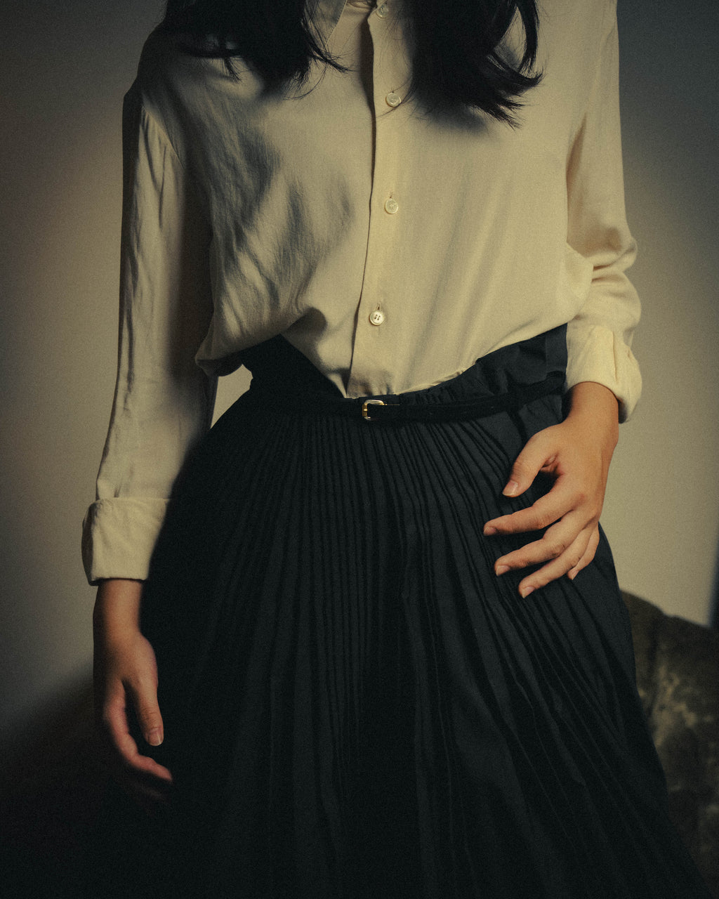 –SPECIAL– GIANFRANCO FERRE 00's Dramatic pleated maxi skirt
